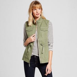 Olive utility vest